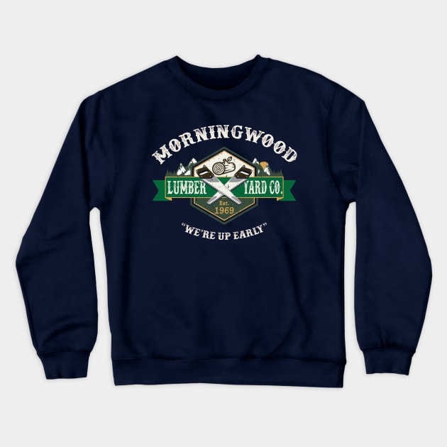 Morningwood Lumber Yard Company Crewneck Sweatshirt by Alema Art